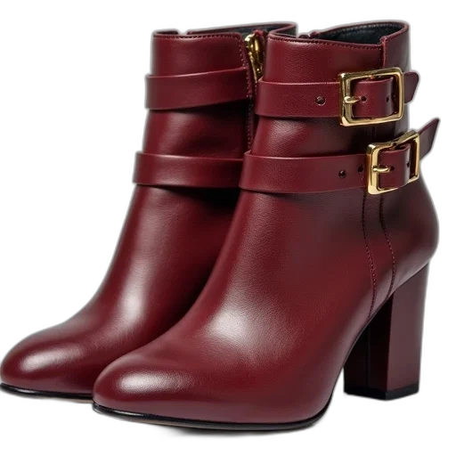 shoes, bordeaux, leather, high transparent PNG cut-out
