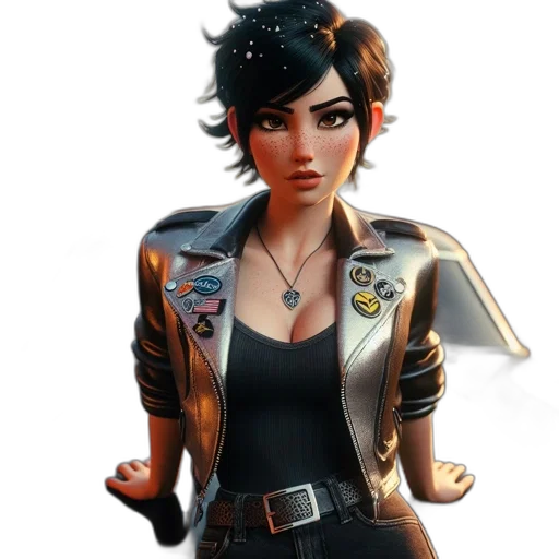 jacket, weapon, staff, face transparent PNG cut-out