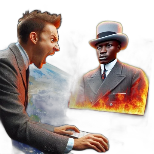 concept art, fire, man, gray transparent PNG cut-out