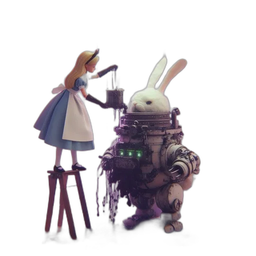 robot, dress, staff, weapon transparent PNG cut-out
