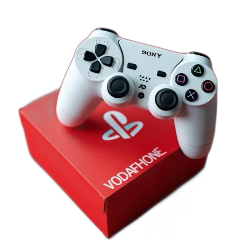 3d render, photorealistic, white, playstation transparent PNG cut-out