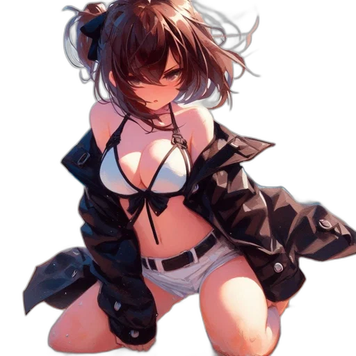 jacket, dress, weapon, staff transparent PNG cut-out