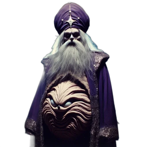 staff, mask, creature, fantasy art transparent PNG cut-out
