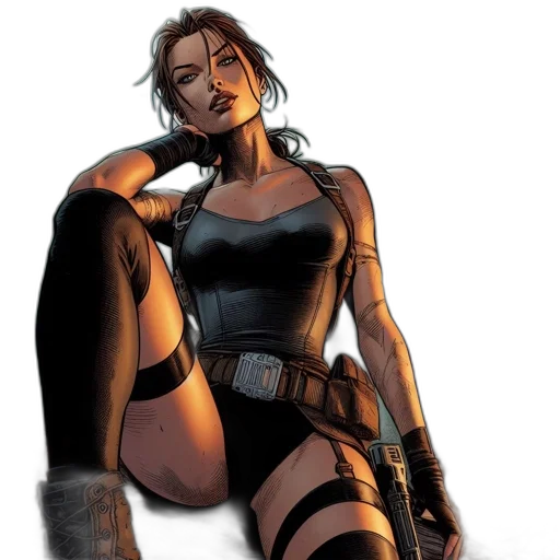 comic book art, concept art, cyberpunk, female transparent PNG cut-out