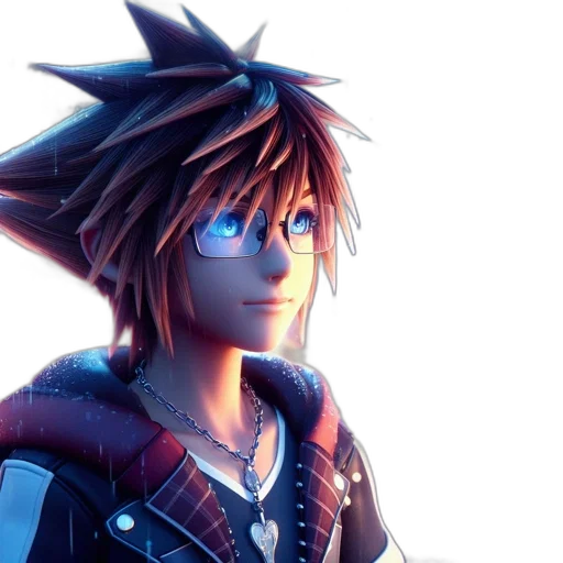 hair, jacket, 3d render, concept art transparent PNG cut-out