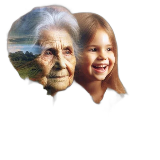 face, mask, hair, photorealistic transparent PNG cut-out