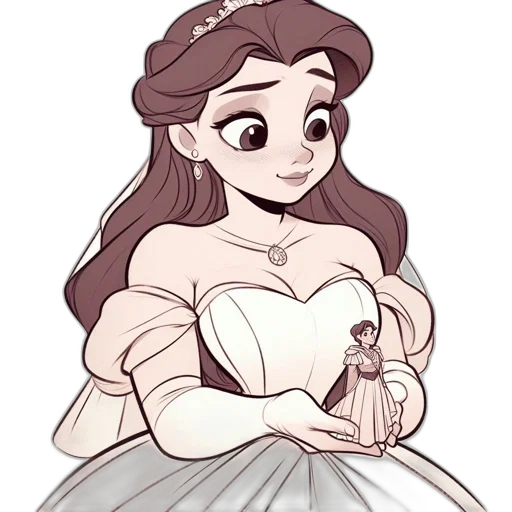 dress, crown, jewelry, cartoon transparent PNG cut-out