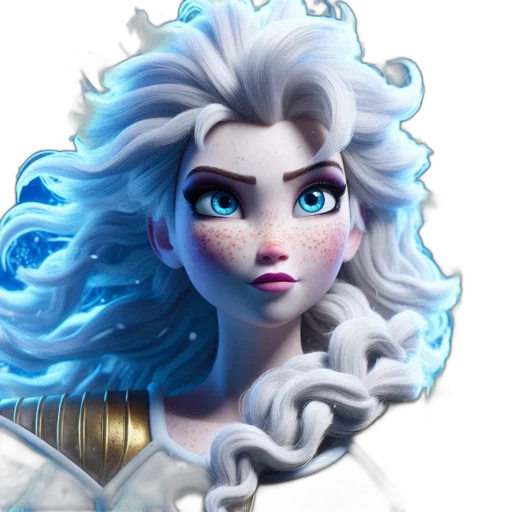 face, hair, staff, crown transparent PNG cut-out