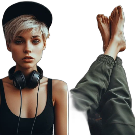 jacket, hat, face, shoes transparent PNG cut-out