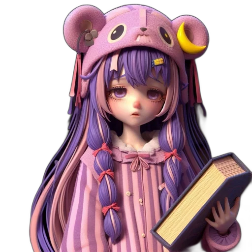 creature, hat, 3d render, anime transparent PNG cut-out
