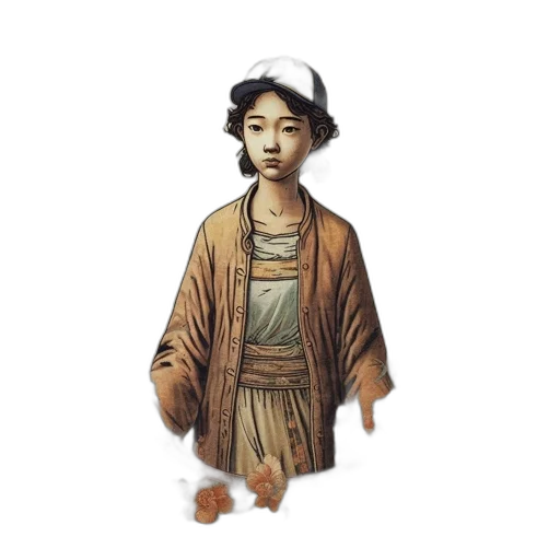 staff, dress, face, hat transparent PNG cut-out