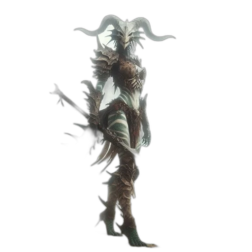 creature, dragon, staff, mask transparent PNG cut-out