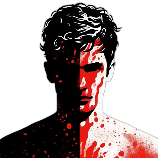 face, comic book art, concept art, pixel art transparent PNG cut-out