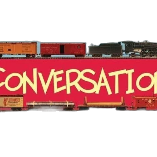conversation, train, book, cover transparent PNG cut-out