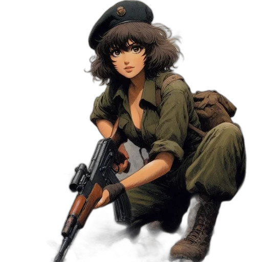 weapon, staff, jacket, concept art transparent PNG cut-out