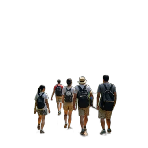 staff, umbrella, jacket, hat transparent PNG cut-out