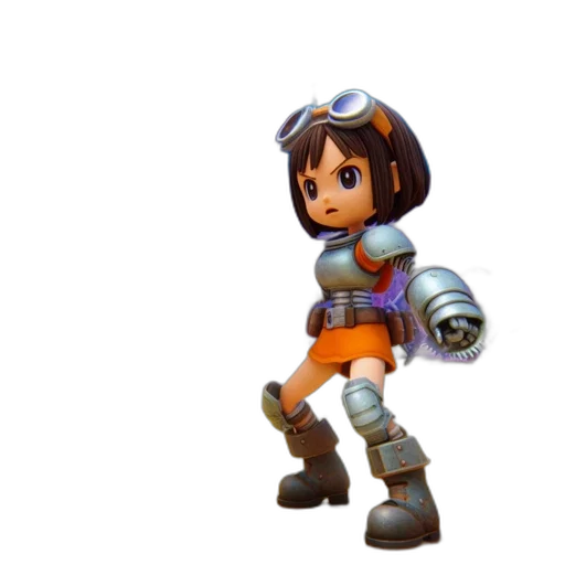robot, weapon, staff, 3d render transparent PNG cut-out