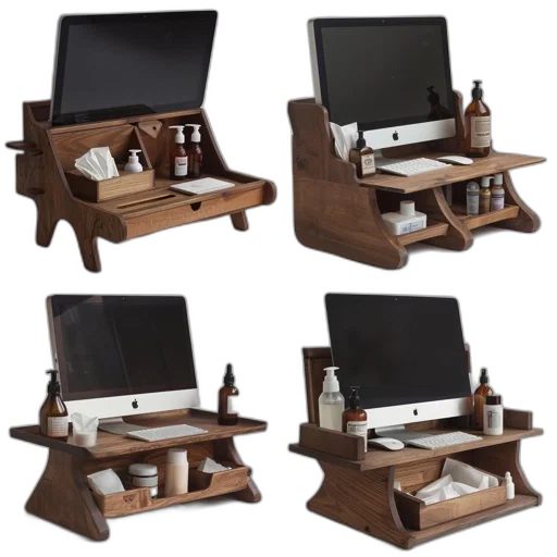 furniture, 3d render, earth tones, wooden transparent PNG cut-out