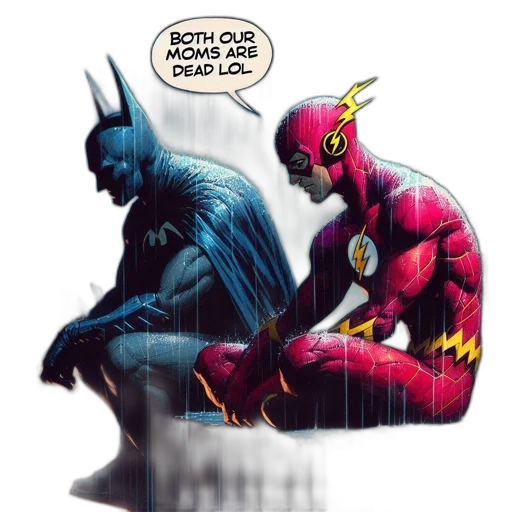 comic book art, concept art, batman, flash transparent PNG cut-out