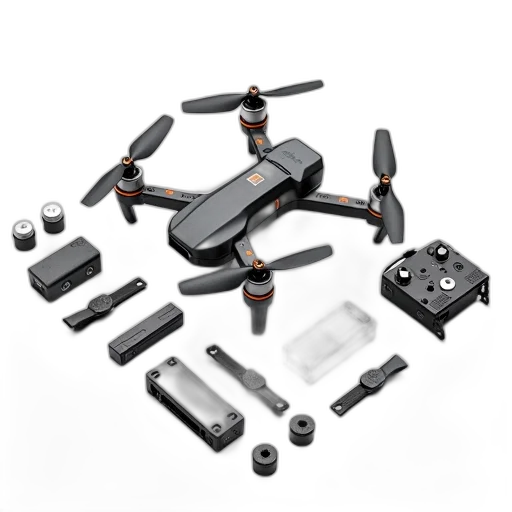 detailed, illustration, drone, components transparent PNG cut-out