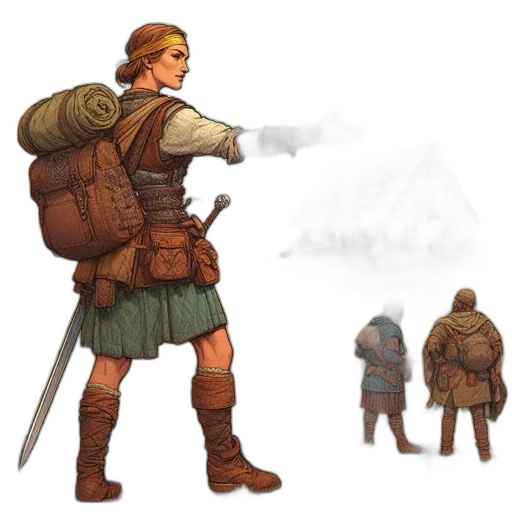 weapon, staff, jacket, sword transparent PNG cut-out