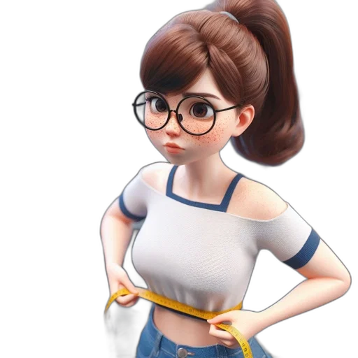 dress, staff, cartoon, 3d render transparent PNG cut-out