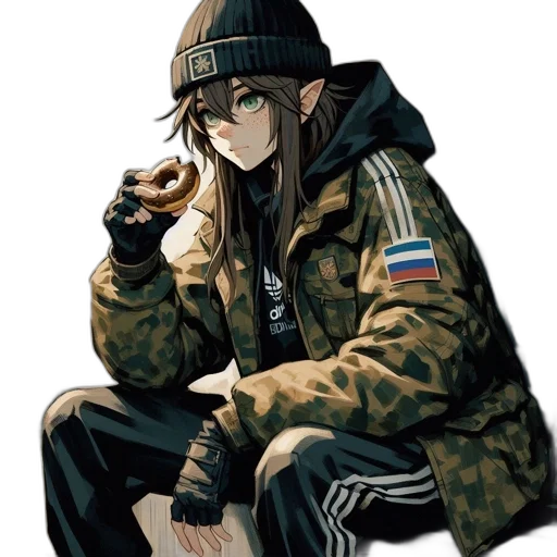 jacket, hat, weapon, face transparent PNG cut-out