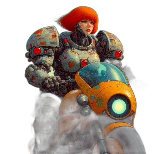 robot, weapon, face, concept art transparent PNG cut-out