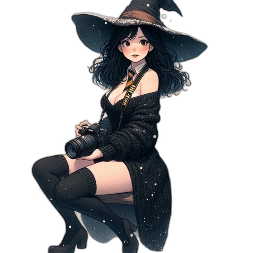 hat, staff, dress, weapon transparent PNG cut-out