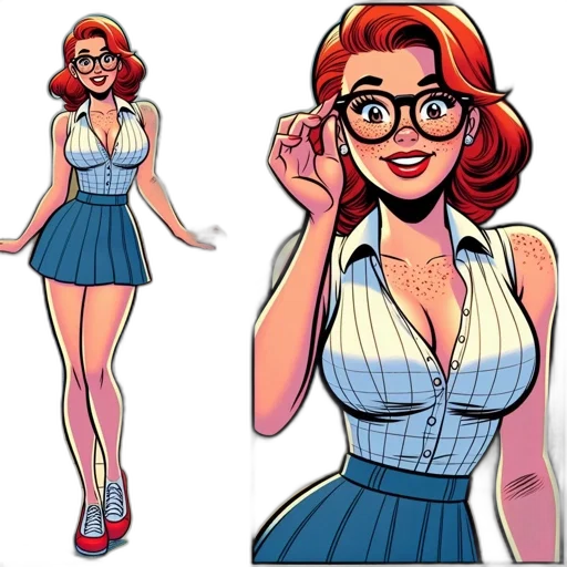 dress, comic book art, cartoon, concept art transparent PNG cut-out