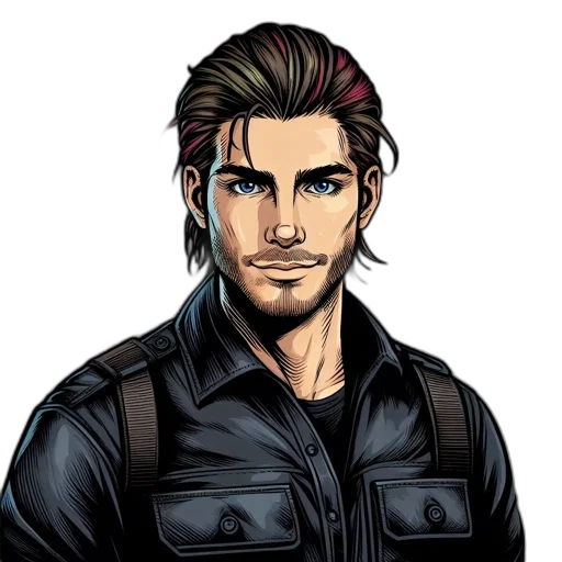 jacket, comic book art, cartoon, concept art transparent PNG cut-out