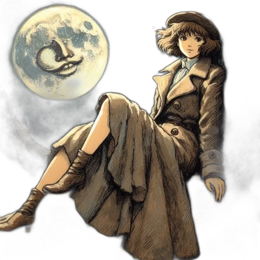 dress, jacket, hat, comic book art transparent PNG cut-out