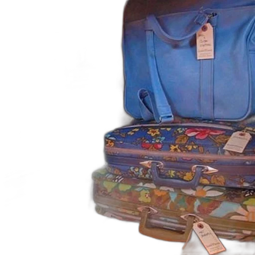 stack, vintage, suitcases, colorful transparent PNG cut-out