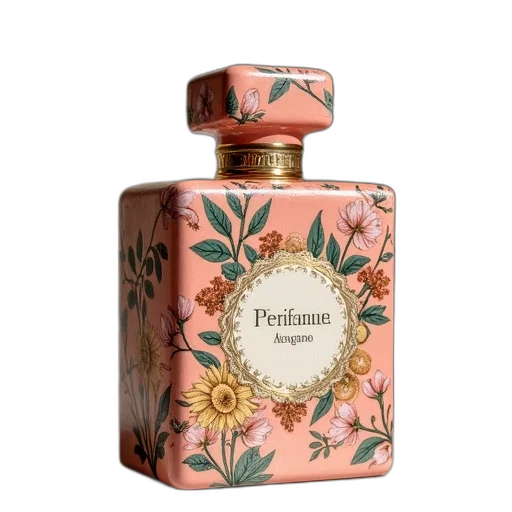 bottle, photorealistic, french, perfume transparent PNG cut-out