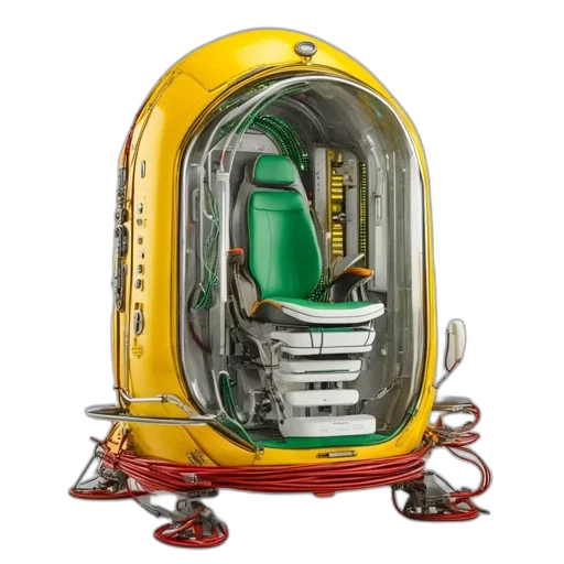 robot, futuristic, yellow, capsule transparent PNG cut-out