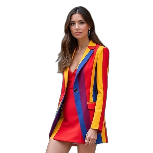 dress, jacket, colorful, neon transparent PNG cut-out