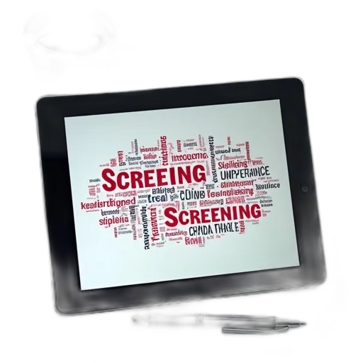 black, tablet, displaying, colorful transparent PNG cut-out