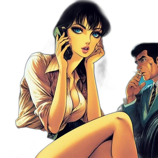 comic book art, concept art, cartoon, anime transparent PNG cut-out