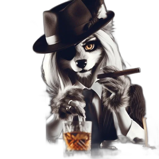 hat, animal, concept art, photorealistic transparent PNG cut-out
