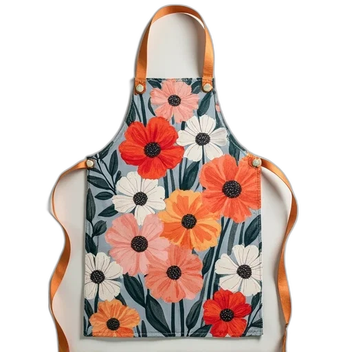 abstract, floral, design, apron transparent PNG cut-out
