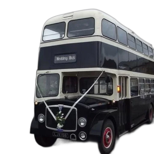 vintage, double-decker, bus, decorated transparent PNG cut-out