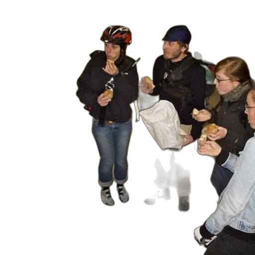 jacket, staff, hat, food transparent PNG cut-out