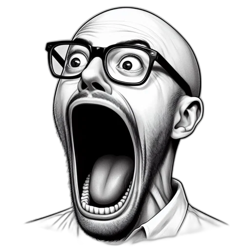 face, staff, photorealistic, comic book art transparent PNG cut-out