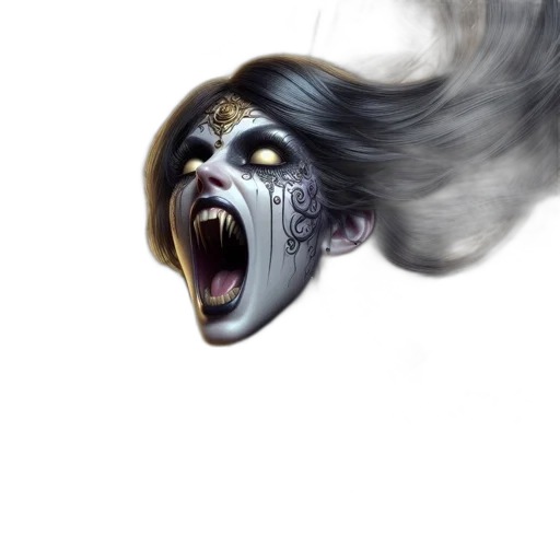 mask, creature, hair, face transparent PNG cut-out