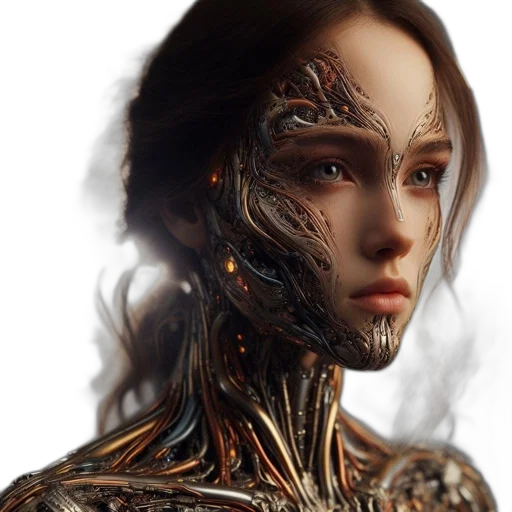 robot, face, mask, cyberpunk transparent PNG cut-out