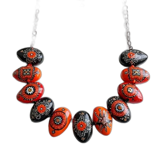 jewelry, collection, colorful, hand-painted transparent PNG cut-out