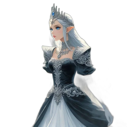 crown, dress, fantasy art, concept art transparent PNG cut-out
