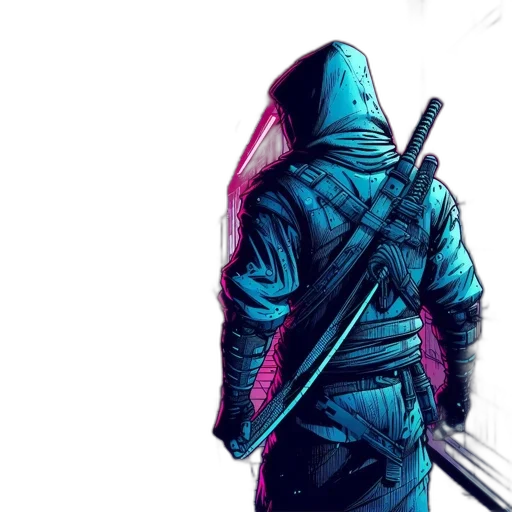 sword, jacket, weapon, concept art transparent PNG cut-out