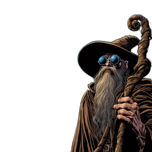 staff, hat, sword, hair transparent PNG cut-out