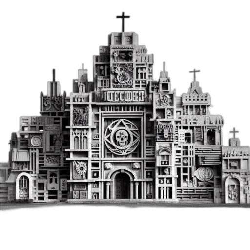 building, crown, concept art, 3d render transparent PNG cut-out